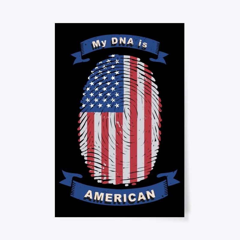 My DNA is American Flag Fingerprint 