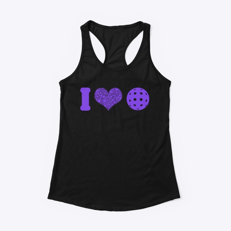 I heart pickleball electric purple