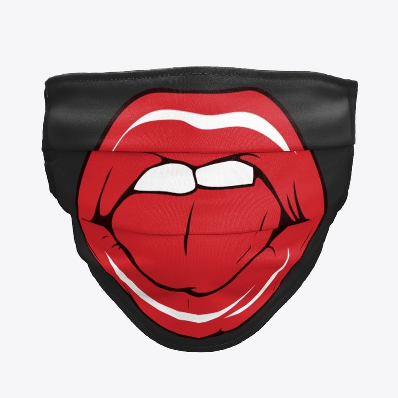 Open wide Red  Lips  Face Masks