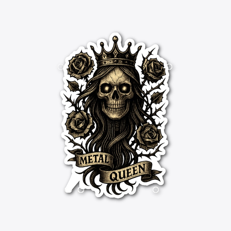 Metal Queen | Gothic Skull & Roses Art