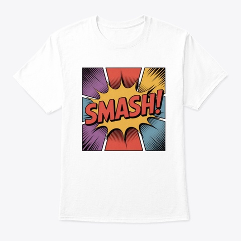 Smash Graphic White T-Shirt Front