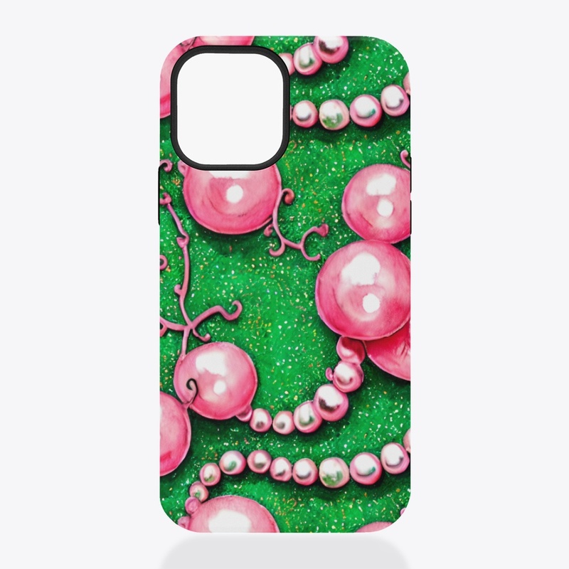 Green Sparkles and Pink Jewels