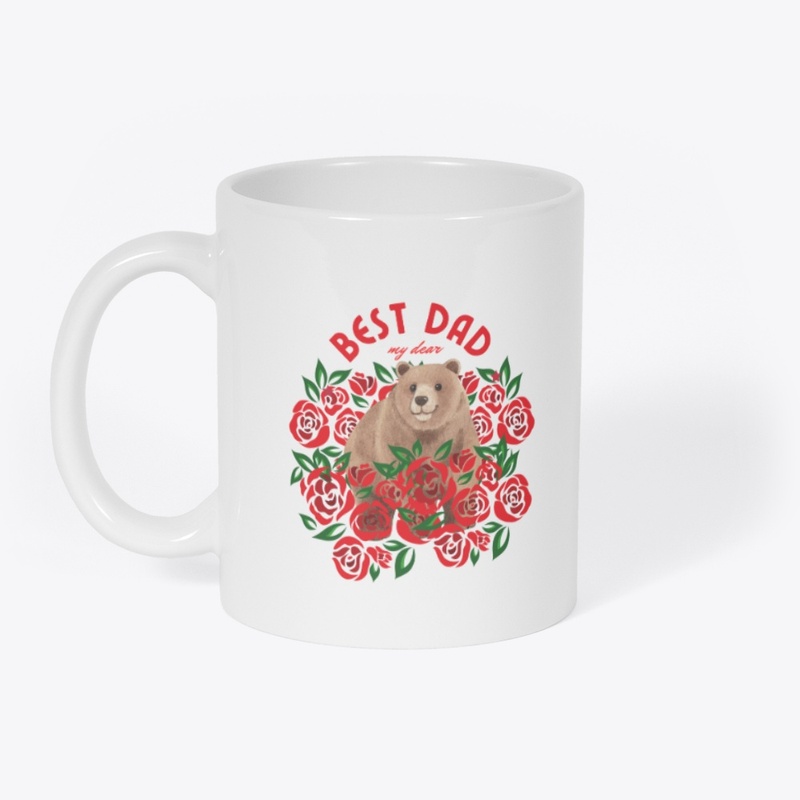Cute Bear with Flowers – Best Dad Habibi