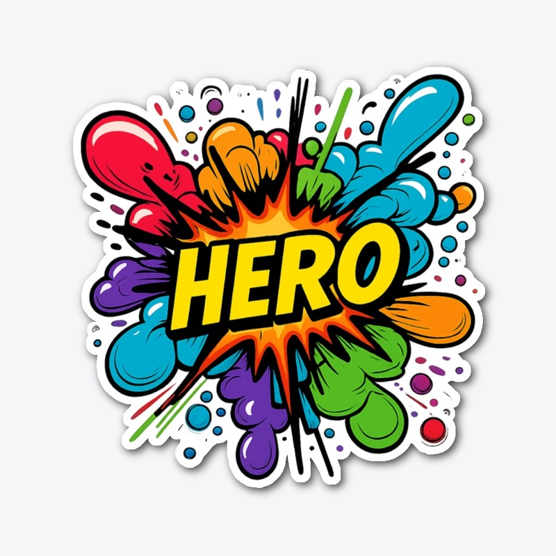 Hero T-Shirt Design Colorful Explosion