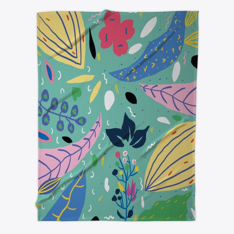 Fleece blanket plant design room decor 