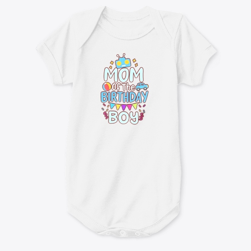 Mom of the Birthday tshirt graphic