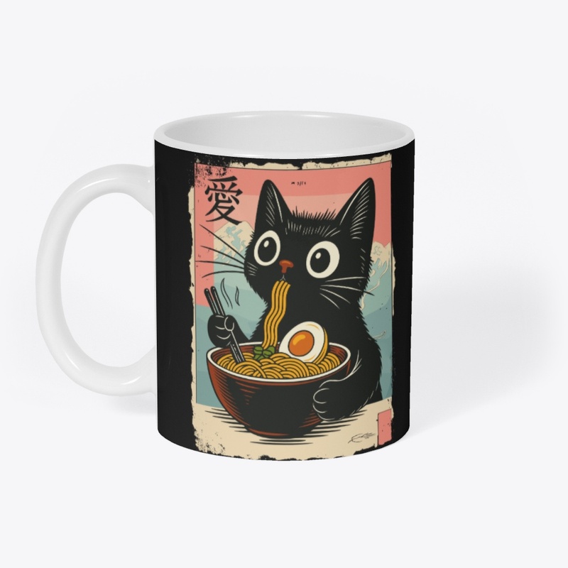 FUNNY CAT RAMEN T-SHIRT