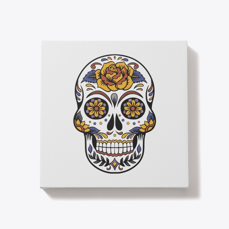 skull and flowers 