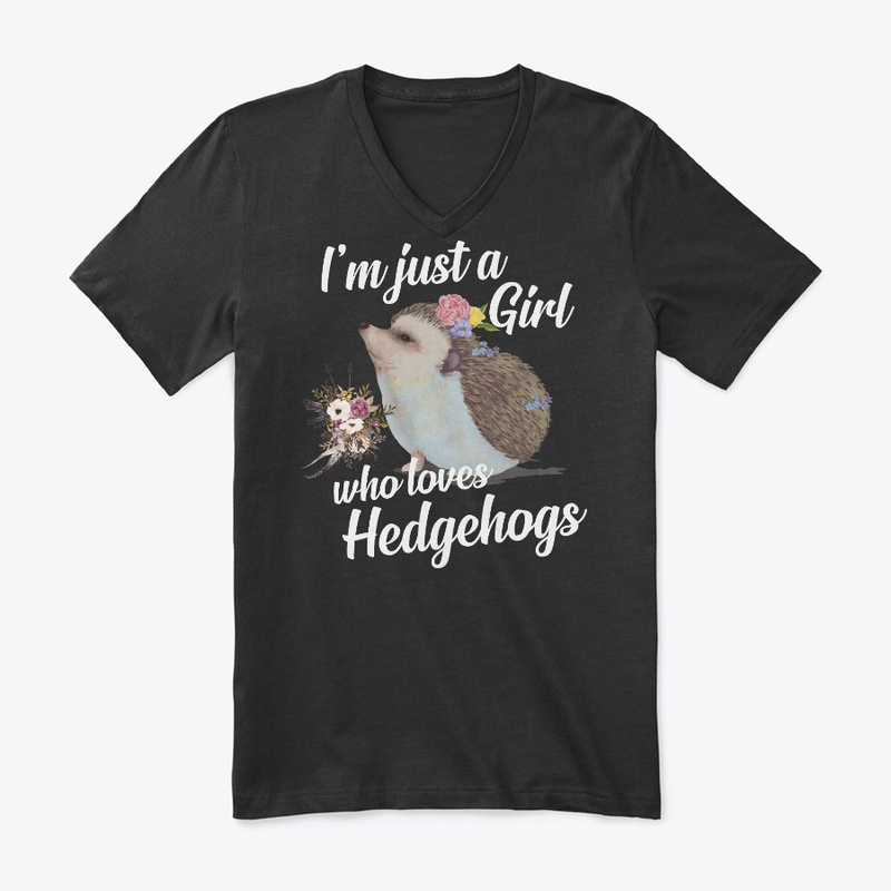Girl Loves Hedgehogs Watercolor Style