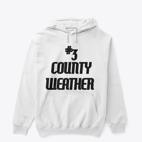 3 County Weather Merch! White T-Shirt Front