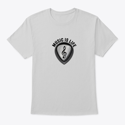 Music Is Life Light Steel T-Shirt Front