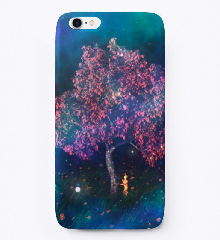 Landscape in space, Tree and flowers
