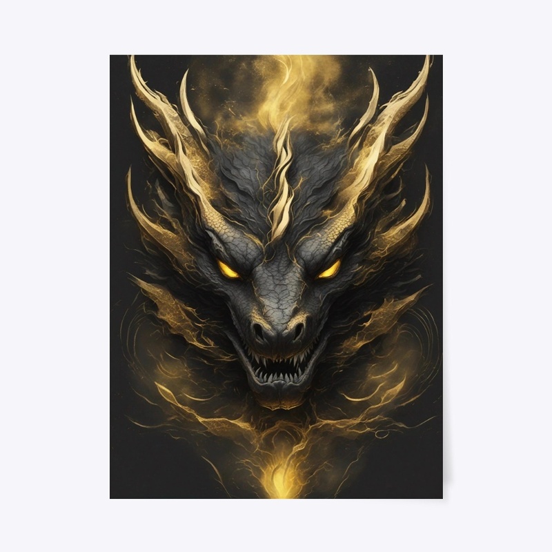 Mythical Dragon Head Glowing Eyes