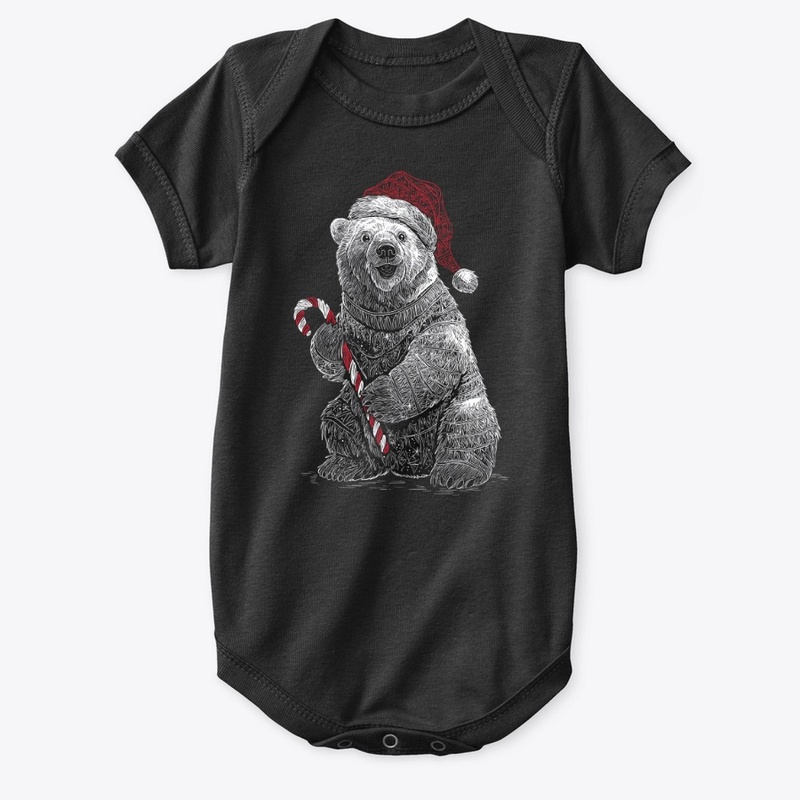 Snowy Candy Cane Bear