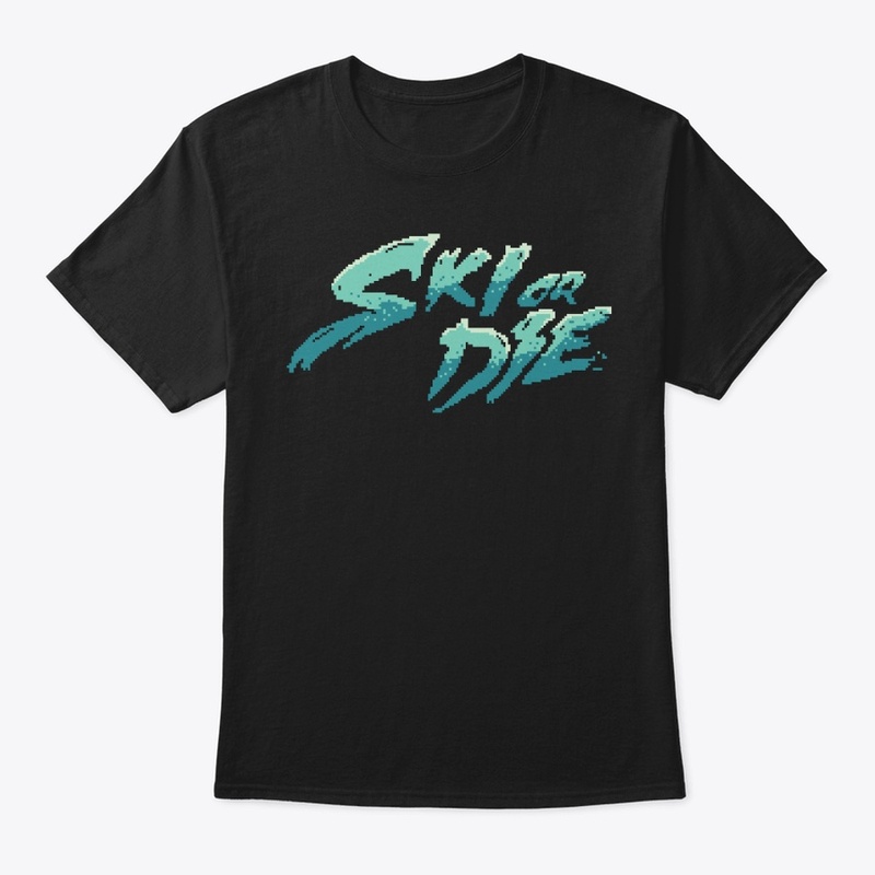 Ice Sunset Ski or die Pixel art Logo