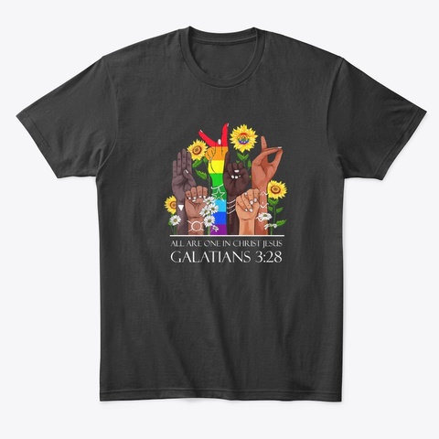 All Are One In Christ Jesus Black T-Shirt Front