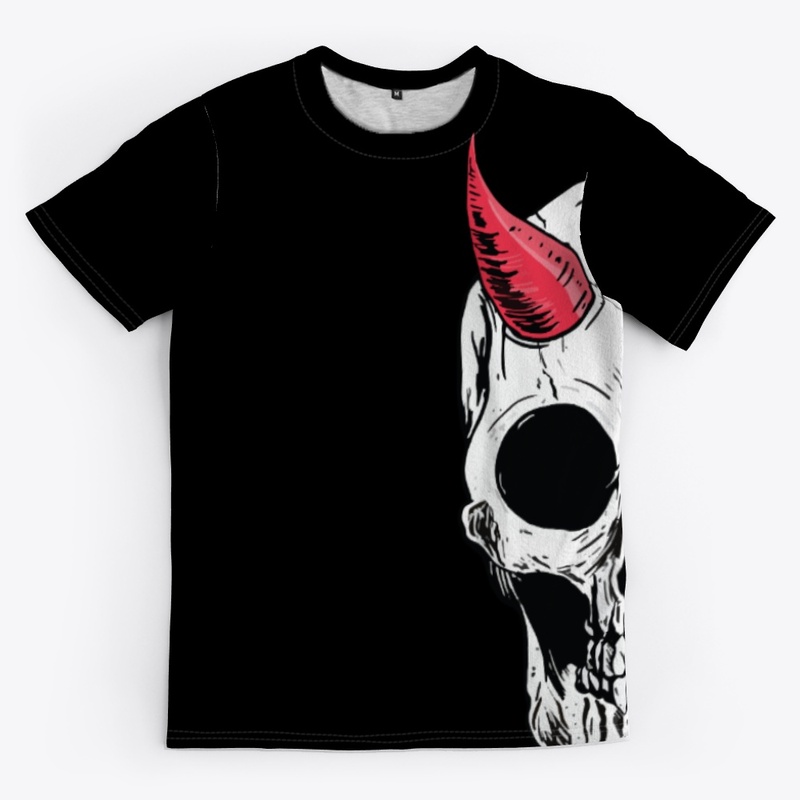 Skull with Red Horns 