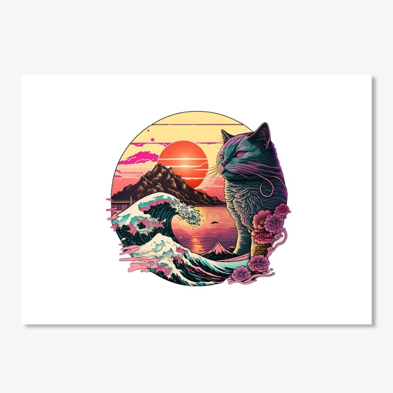 The Great Wave with Cat 