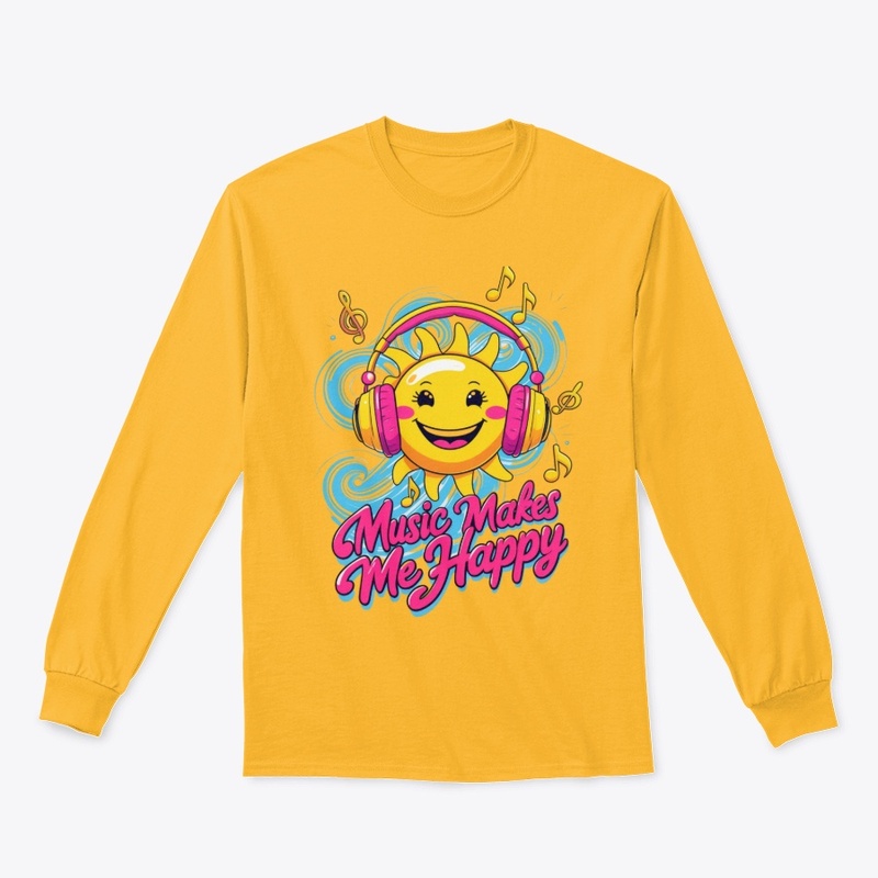 Music Makes Me Happy graphic T-Shirt 