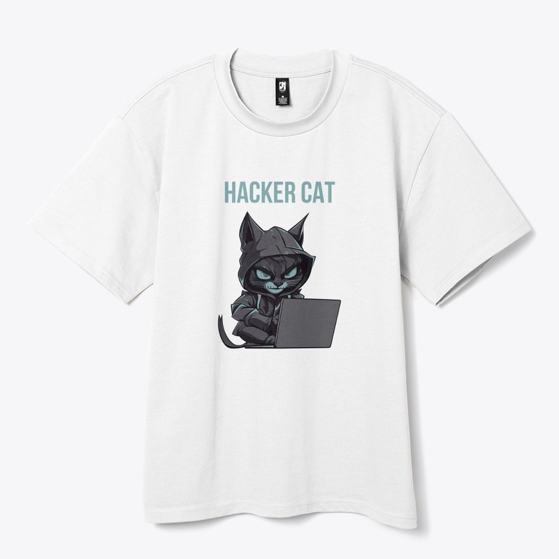 Hacker cat t shirt 