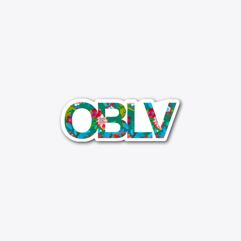 OBLV Green Floral Cut-Out Sticker