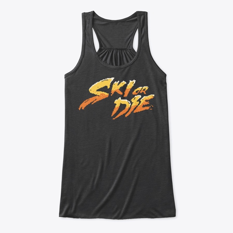 Sun Fire Ski or die Pixel art Logo