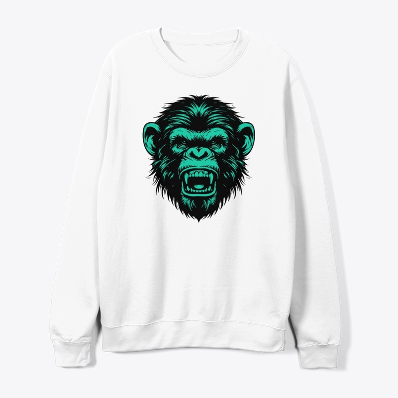 Angry Chimpanzee Head Art
