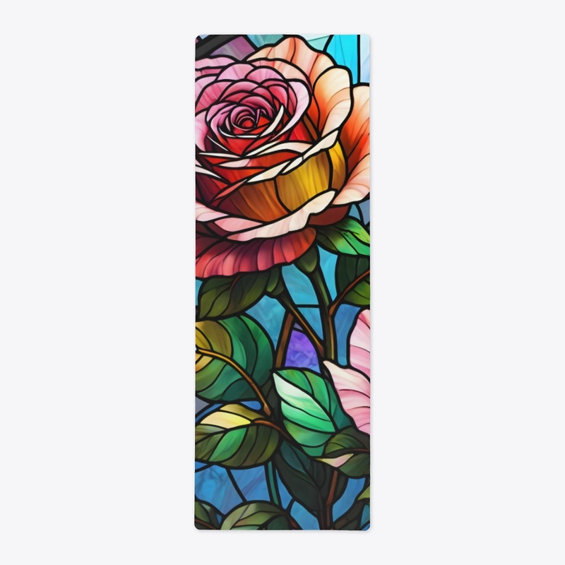 Stained Glass Roses Decor
