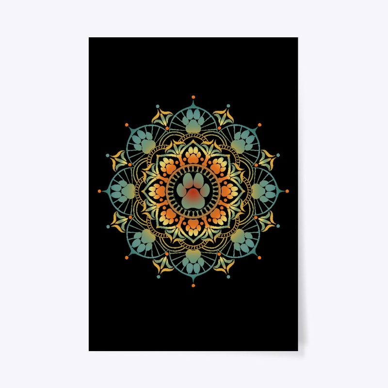 Dogmaste - Dog Pawprint Mandala