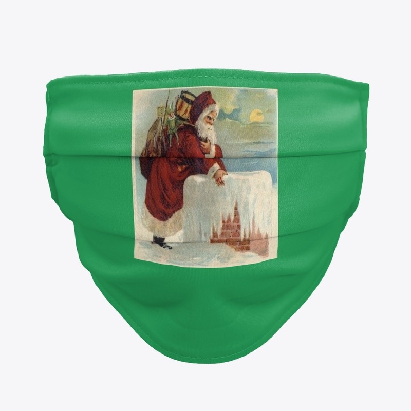 Vintage Santa at the chimney.