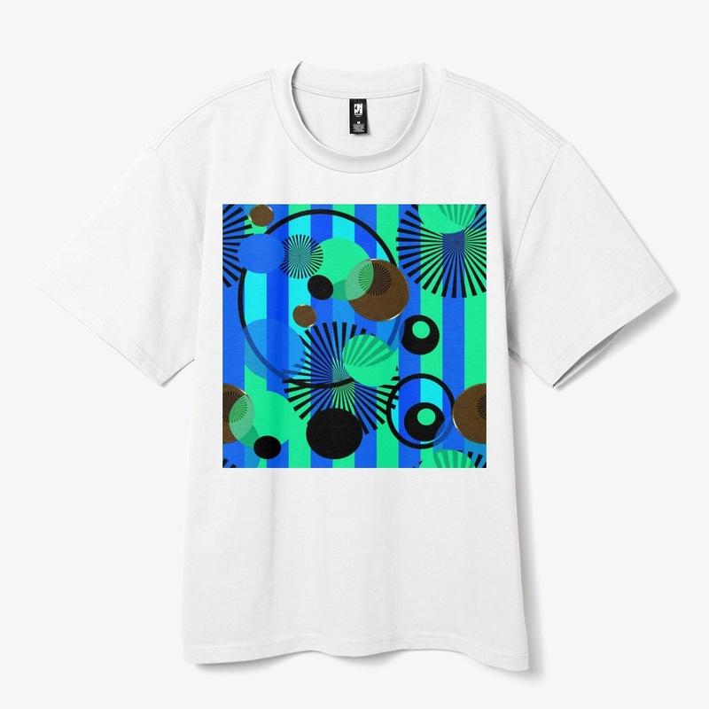 Blue Green Stripes and Dots