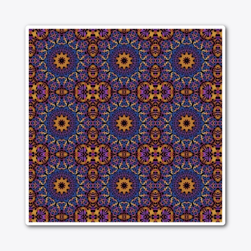 Blue Gold Celtic Knot Kaleidoscope