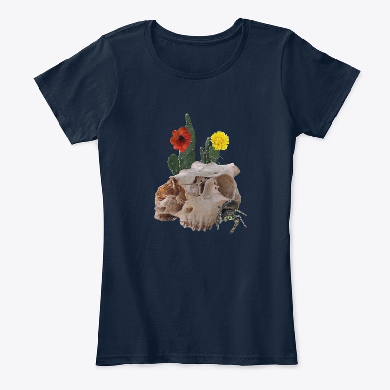 Animal Skull, Cactus, Flowers, Spider