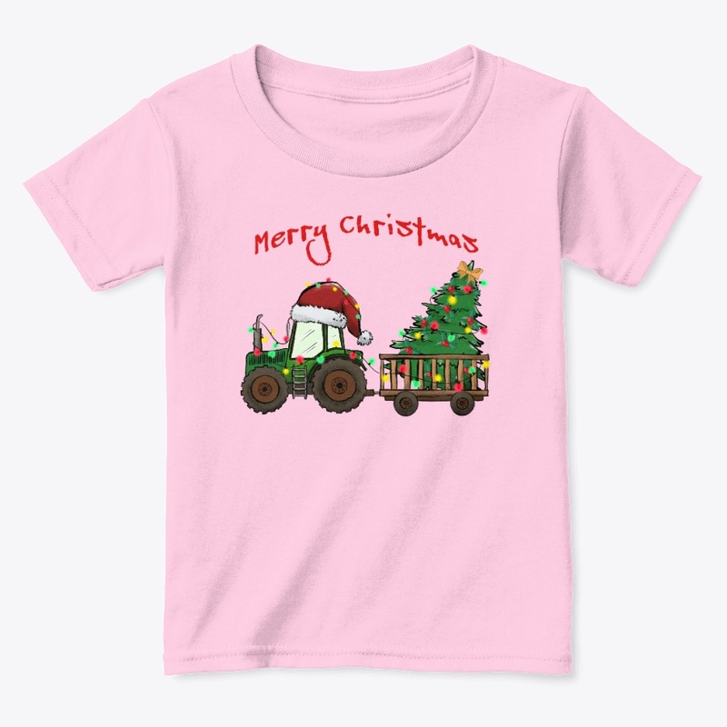 Christmas Tractor with Tree in wagon