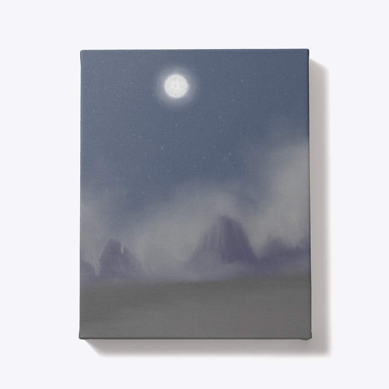 Mystic Mountains under Moonlit Sky