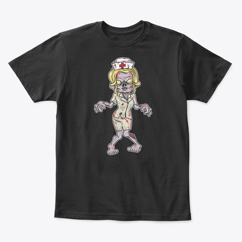 Zombie Nurse Halloween Travel Nurse Tee