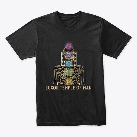 Luxor Temple Of Man Chakras Black áo T-Shirt Front