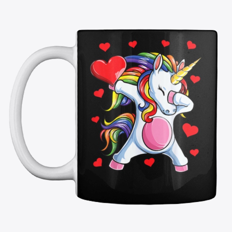 Dabbing Unicorn Valentines Day