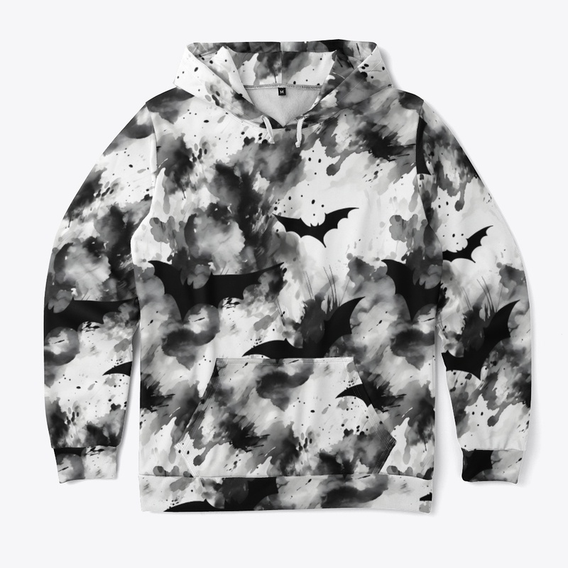 Nocturnal Revenge Abstract Bats On White