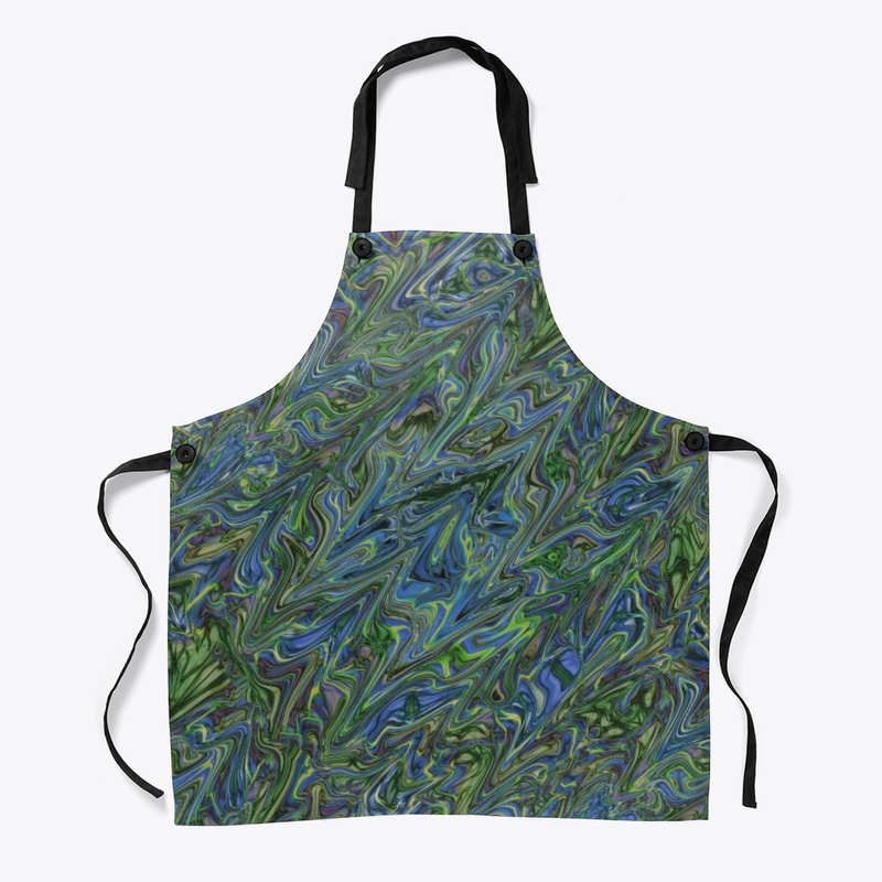 Blue Green Liquid Marbling
