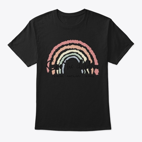 End Human Trafficking Tshirt Rainbow  Black T-Shirt Front