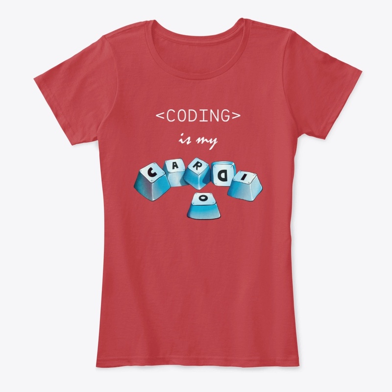  Funny coder Coding Is My Cardio white