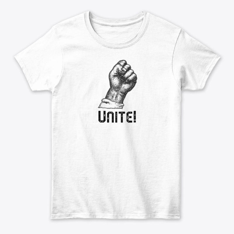 Raised Fist with the Word Unite