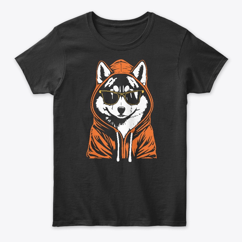 Funny Siberian Husky Dog with Glasses