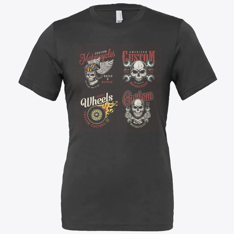 Skeleton Motorcycle T-Shirt Design 