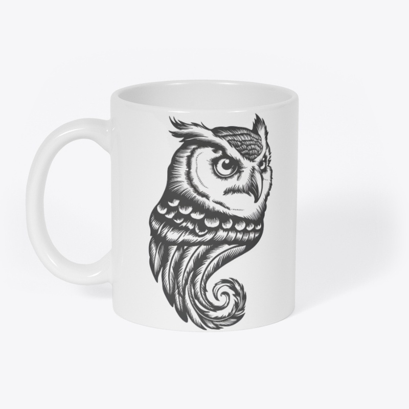 Intricate Vintage Owl Illustration