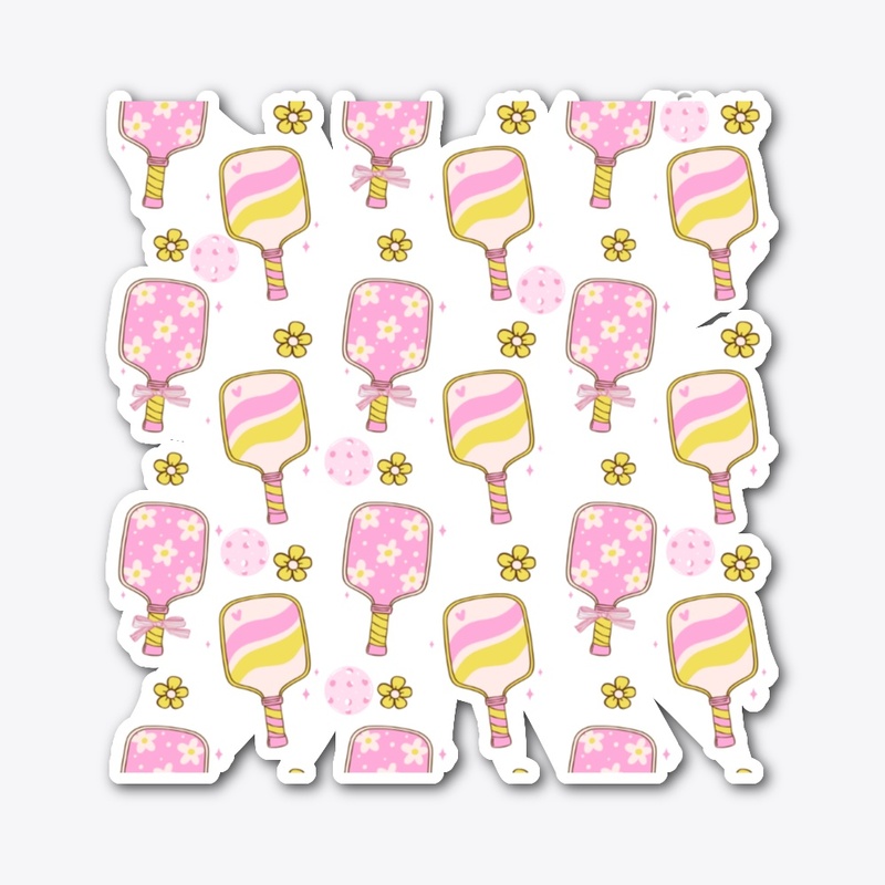 Pink and Yellow Pickleball Pattern