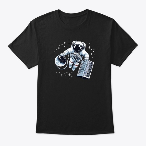 Astronaut Homelab! Black T-Shirt Front