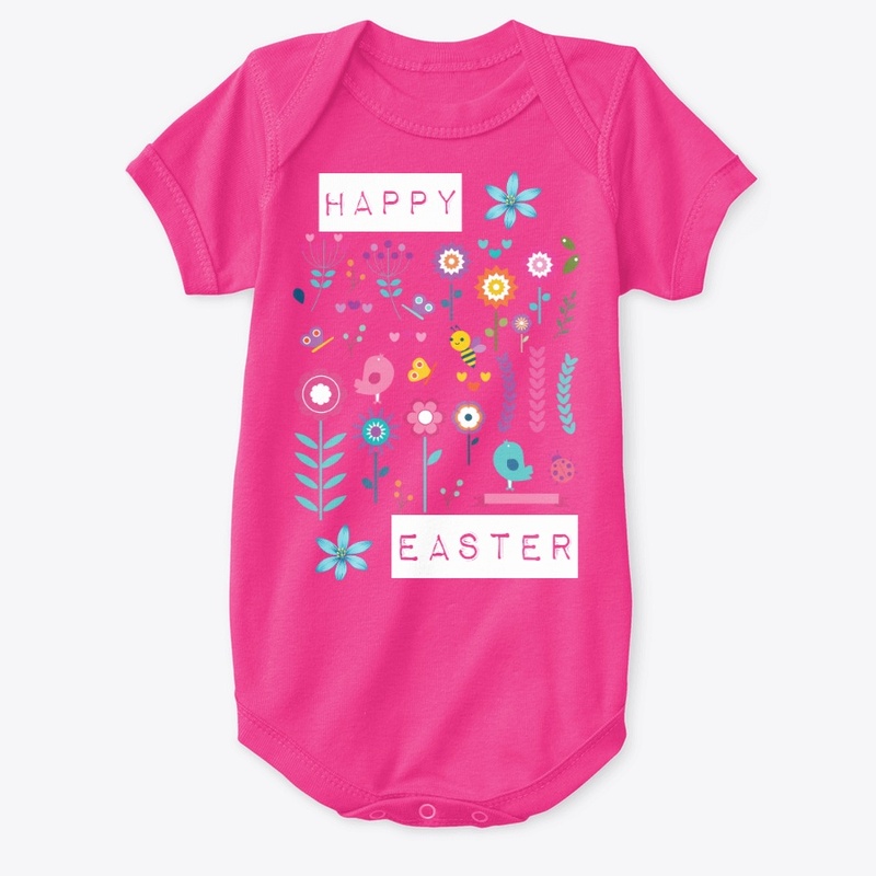 Girls Pink Easter Onsie