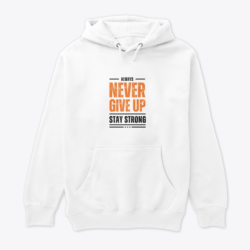 Never give up white tshirt 